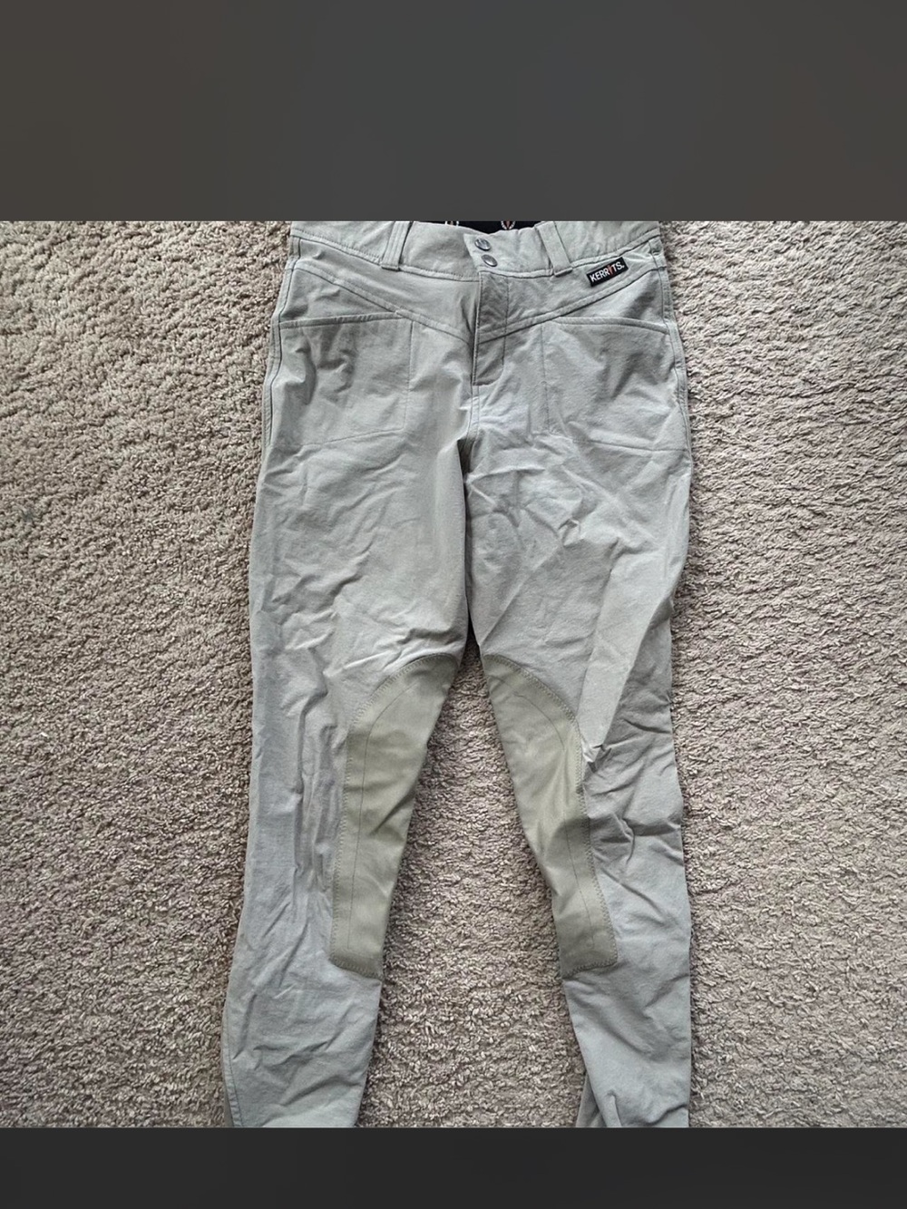 Kerrits Light Gray Riding Jeggings with Knee Patches
